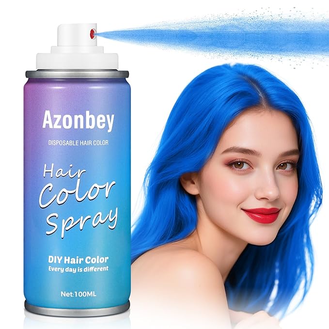 Halloween Hair Spray,Temporary Hair Color Spray for Women Kids Men,Washable Hairspray,Colored Hair Spray,Color Hairspray for Halloween,Party,Cosplay,Christmas Day (03#Blue)