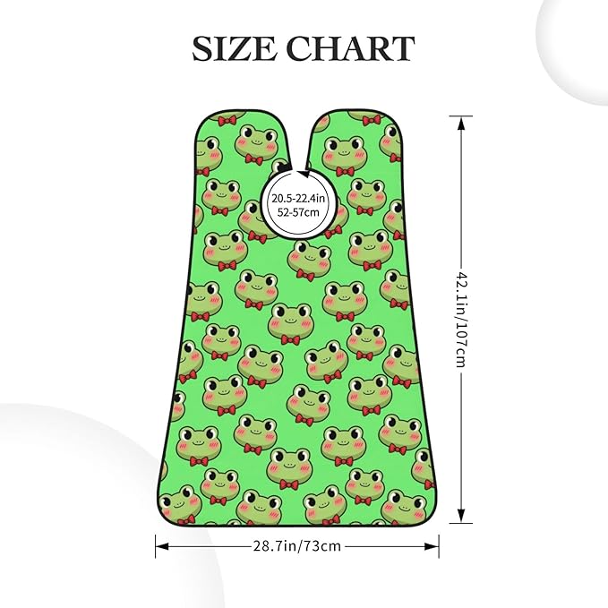Beard Bib with 3 Suction Cups, Non-Stick Waterproof Hair Catcher Apron, Men's Shaving Essential for Grooming, Green Frog Kawaii Shave Bib