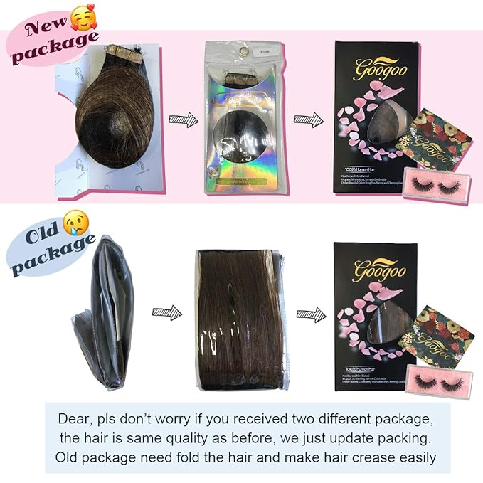 GOO GOO Tape in Hair Extensions Human Hair, 16/22 Light Blonde Highlighted Golden Blonde, 18inch 50g 20pcs, Skin Weft Seamless Invisible, Silky Straight with Thick Ends, Remy Human Hair