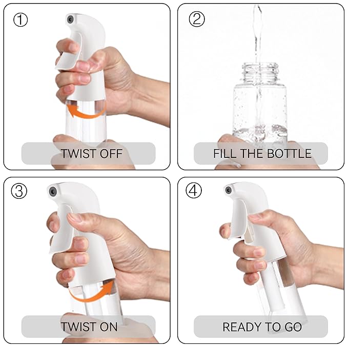 Spray Bottle for Hair (6.8OZ /200ML) Continuous Ultra Fine Mist Sprayer for Hair