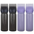 4 Pack Root Comb Applicator Bottle, Hair Oil Applicator, Oil Comb Applicator Bottle for Hair Dye Shampoos Hair Salons (Black+Purple)