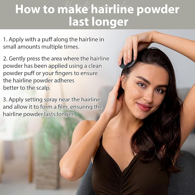 2 Pack Hairline Powder for Women and Men, Used to Root Touch Up Hair Color, Thinning and Gray Hair Coverage and Bald Spots Coverage, Dark Brown