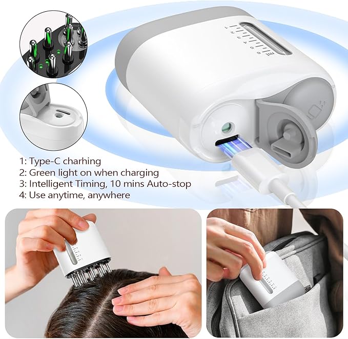 Minoxidil Applicator, Hair Oiling Applicator, Root Comb Applicator，Scalp Oil Dispenser, 2-in-1 Hair Growth Oil Applicator and Scalp Massager for Hair Treatment and Growth