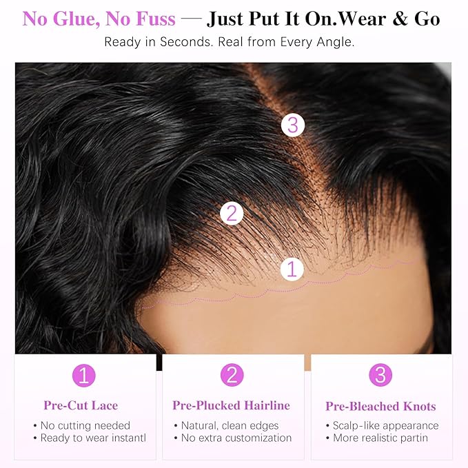 7x6 Burmese Curly Glueless Wigs Human Hair Pre Plucked Pre Cut 250% Density Drawstring Wig for Black Women 7x6 HD Lace Front Wigs Human Hair Glueless Wear and Go Nautural Color 24 Inch