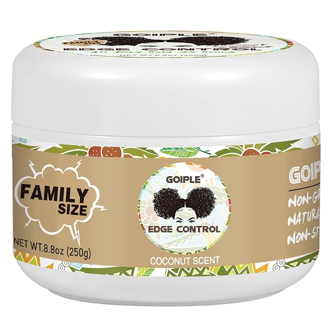 8.8 OZ Edge Control Wax for Women Strong Hold Non-greasy Edge Control Smoother Edge Wax, Edge Wax Styling Gel Edge Control for Black Hair No Flaking, Strong Hold Water-based Edge Stay Gel Coconut