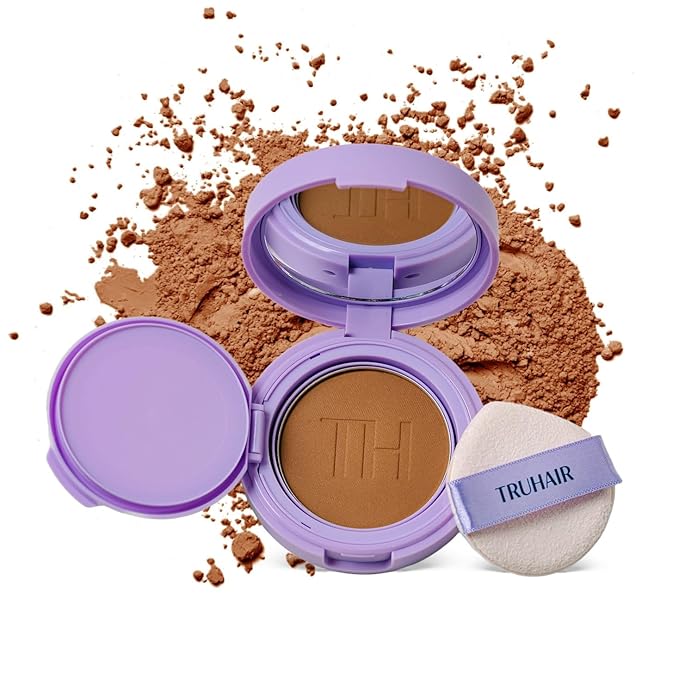 TRUHAIR Root & Scalp Cover Up Pressed Powder Compact, Waterproof, Weightless Hair Coverage & Bald Spot Concealing, Root Touch Up Hair Color for Gray Coverage & Thinning Areas, 0.35 Oz (Medium Brown)