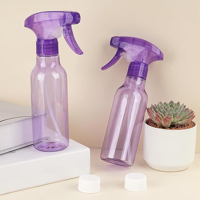 Cosywell Empty Spray Bottles 8.8oz/260ml 2 Pack Plastic Spray Bottle for Cleaning Mist/Stream Refillable Container Water Spraying Bottle for Cooking Hair Care Essential Oils(Purple)