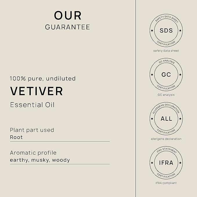 VINEVIDA Vetiver Essential Oil 16 oz - Undiluted for Candle Making, Soap Making and Skin Care - DIY Candle Scents
