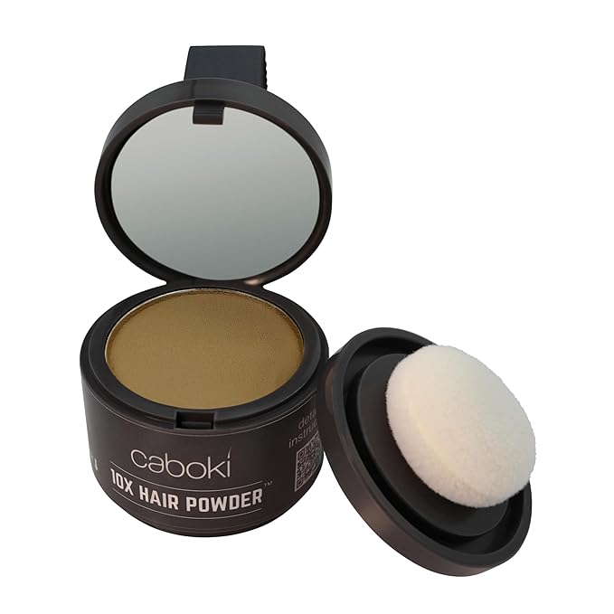Caboki 10X Hair Powder for Thinning Hair, TALC-Free, Healthful Formula, Instant Fuller Hair, Flawless Roots, Rain and Sweat Resistant, Easy to Use, Natural Blonde, Men and Women