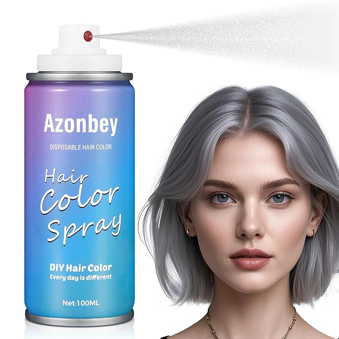 Halloween Hair Spray,Temporary Hair Color Spray for Women Kids Men,Washable Hairspray,Colored Hair Spray,Color Hairspray for Halloween,Party,Cosplay,Christmas Day (06#Gray)