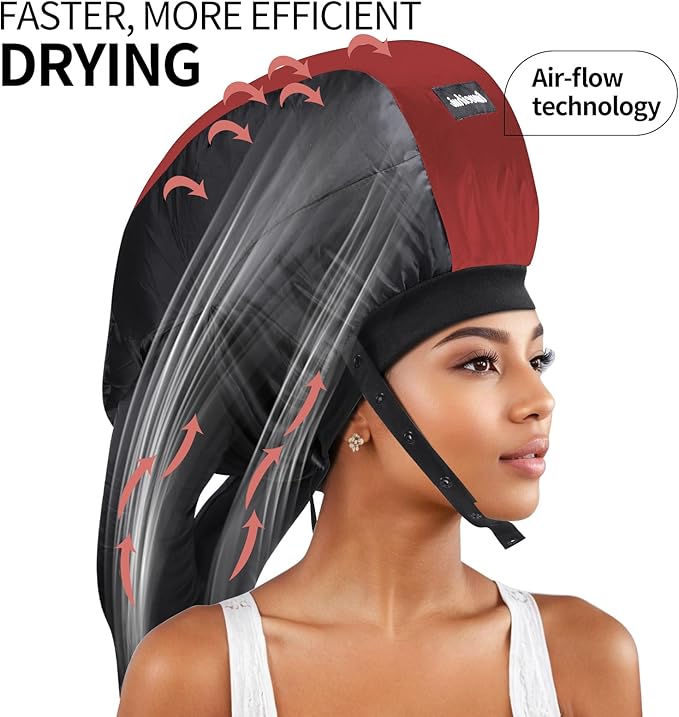 Bonnet Hair Dryer, Ideal Hair Diffuser for Curly Hair， Your Ultimate Solution - Spacious Capacity Blow Dryer Cap for Rapid Styling of Curls