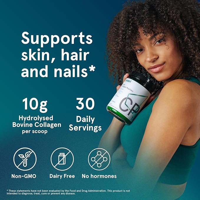 Puori Pure Collagen Peptides Powder, Unflavored - 10g of Grass-Fed Hydrolyzed Bovine Collagen Supports Skin Health, Hair & Nail Strength, Joint Pain & Mobility Support - 30 Servings