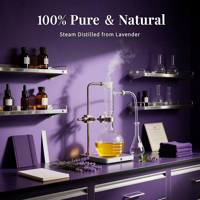 SU JUABA Lavender Essential Oil 4 Fl Oz, 100% Pure Natural Aromatherapy Oil for Diffuser, Skin Care, Relaxation, Sleep, Wool Dryer Balls - 118ML