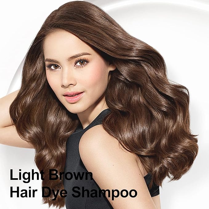 Light Brown Hair Dye 16.9 Fl Oz, Argan Oil Hair Shampoo, 3 in 1 Hair Dye Shampoo, Easy To Use, Semi-Permanent Hair Color Shampoo (Light Brown)