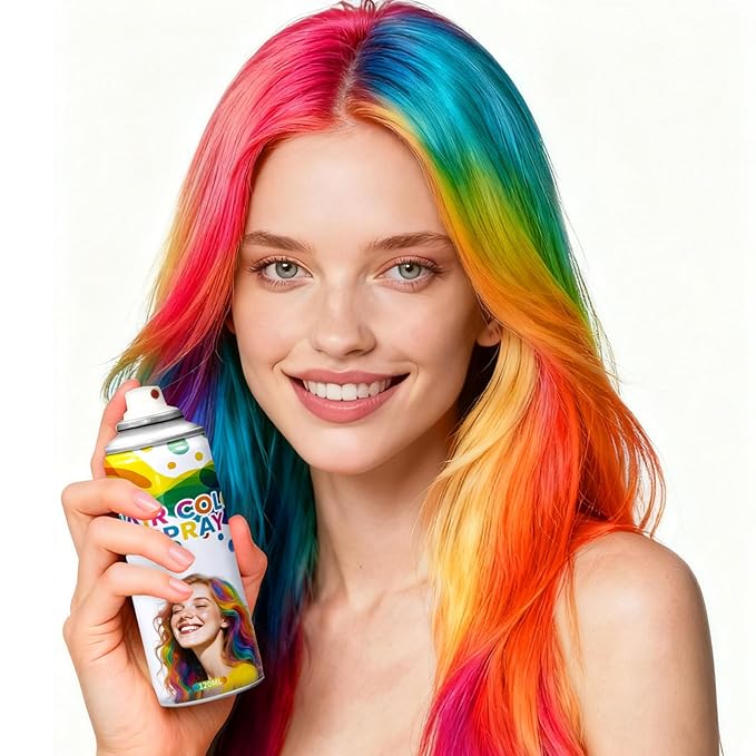 Orange Temporary Hair Color Spray - Washable & Natural One-Time Use Hair Wax for Women & Kids & Adults - Strong Hold for Halloween, Cosplay, Party, Washes Out Easily