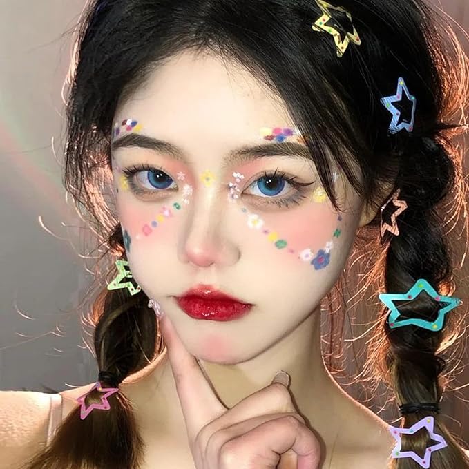 Star Hair Clips Multiple Colors Snap Hair Barrettes Non Slip Star Hair AccessoriesMetal Hair Clips for Girls Women -30 PCS 1.18"