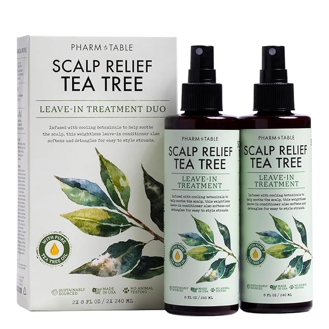 Leave In Conditioner Spray - Tea Tree Scalp Treatment - Anti-Dandruff Treatment, Dry & Itchy Scalp Treatment, Hydrating & Medicated Formula for Psoriasis, and Scalp Care - Detangles & Nourishes Hair.