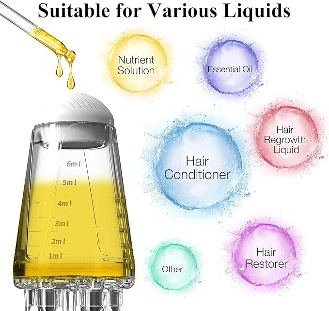 Scalp Applicator Comb, Scalp Oil Applicator, Root Comb Applicator Bottle for Hair, Hair Serum Applicator Suitable for Various Liquids, Suitable for Home and Travel-Transparent