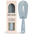 Kitsch Detangler Brush – Flexible Curly Hair Brush for Women, Men & Kids | Detangling Hairbrush with Bendable Frame and Ultra-Smooth Bristles for Wet or Dry Strands - Haze Blue