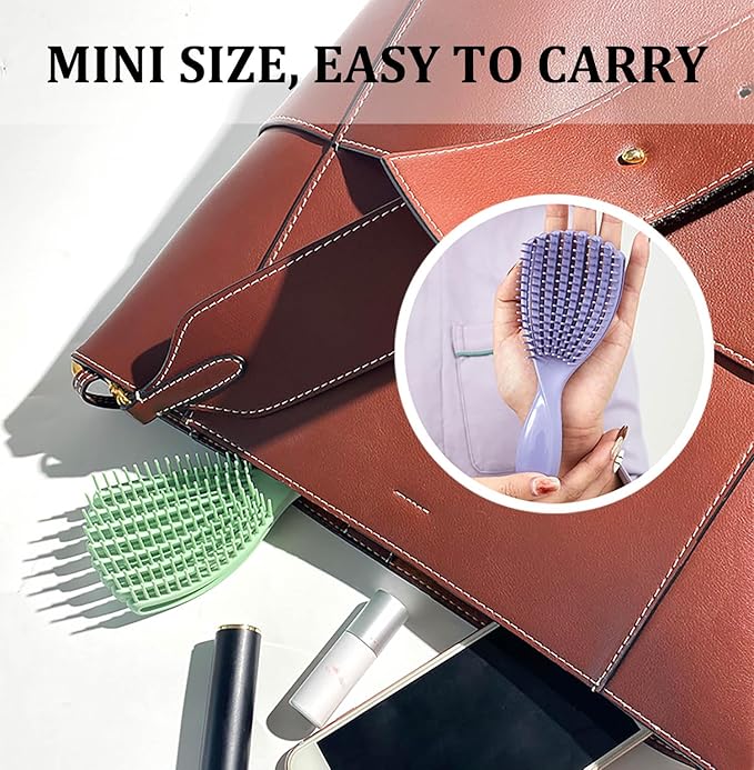 Hair Brush for Afro American/African Hair Textured Professional Curved Vented Brush Wet Dry Curly Hairbrush Detangling Massage Hairdressing Comb (Pink, Small)