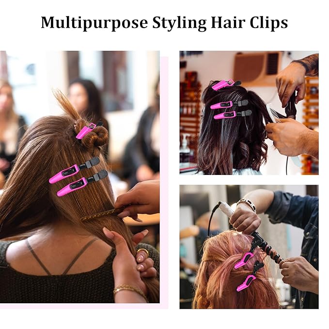 Ondder 24 Pcs Hair Clips, Large Alligator, Black Pink, for Styling Sectioning, Pro Salon, Hair Styling Accessories for Women