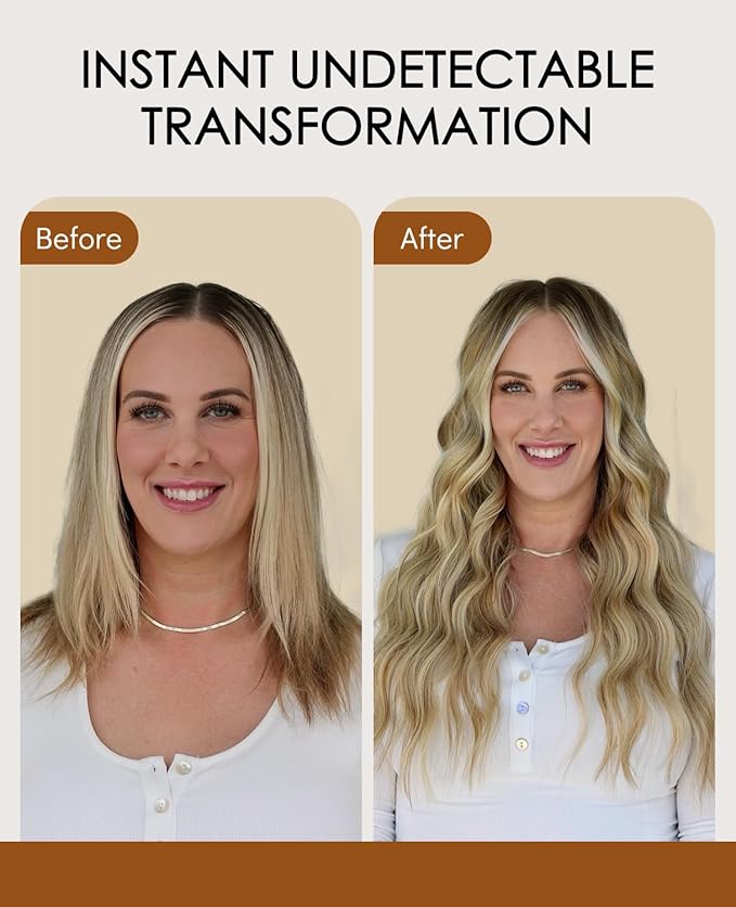 VINBAO Invisible Tape in Extensions Human Hair, 55g 20pcs Balayage Walnut Brown to Ash Brown and Blonde Seamless Injected Tape in Extensions Natural Look 20inch #3/8/22