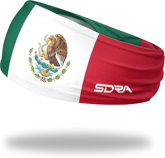 Suddora Country Flag Headbands, Wide National Flag Headbands for Sports Events, Non-Slip Fabric Sweatbands for Soccer, Tennis, Workout, Costume