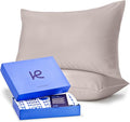 Kickoff Viscose Bamboo Pillowcase, King, Set of 2, 100% Organic Hidden Zippered Viscose Bamboo Pillow Case King Size, Cooling Pillow Cover for Hot Sleepers (20"x40", Grey Mist)
