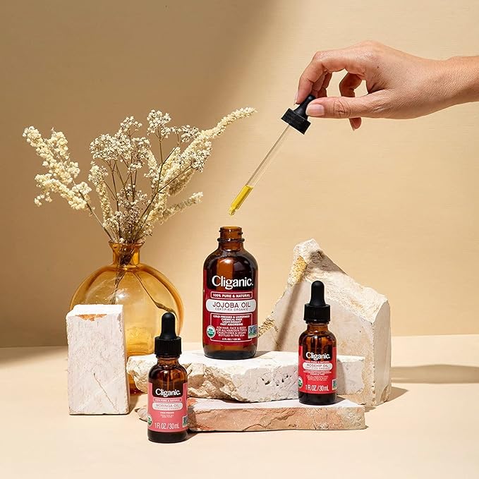 Cliganic Organic Pumpkin Seed Oil, 100% Pure - For Face & Hair | Natural Cold Pressed Unrefined (Packaging May Vary)