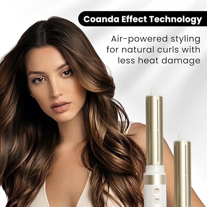 GLAMUP® 6 in 1 Hot Air Styler, Tight Grip, Powerful High Speed Dryer, Volumizer, Blow Dryer Brush, Curling Volumizing Hair Styler Gift Set with Travel Bag