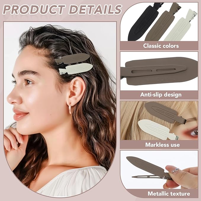 12 Pcs No Bend No Crease Hair Clips, Hair Clips Barrettes for Styling for Women Girls Makeup Accessories, Classic
