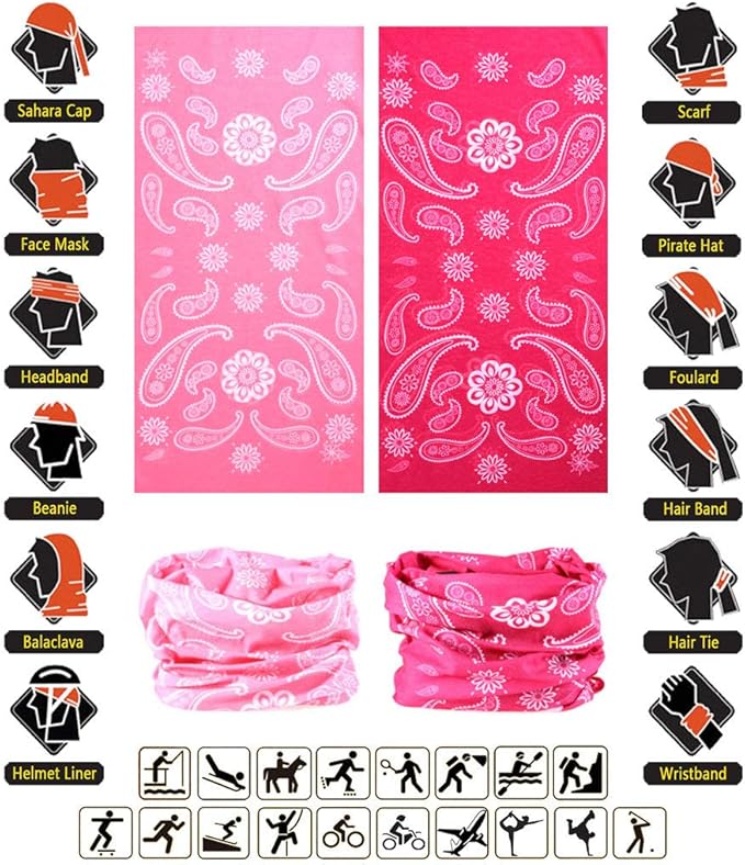 Headband Neck Gaiter Head Wrap Headwear Face Mask Magic Scarf Bandana for Men and Women
