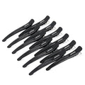AIMIKE 12pcs Professional Hair Clips for Styling Sectioning, Non Slip No-Trace Duck Billed Hair Clips with Silicone Band, Salon and Home Hair Cutting Clips for Hairdresser, Women, Men -Black 4.3” Long