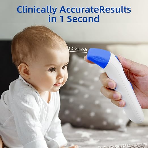 Berrcom 3 in 1 Forehead and Ear Thermometer Indoors Non-Contact Backlight Body Object Temperature Checking Sensor Touchless Digital Thermometer with Fever Alert