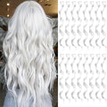 16 Pcs Colored Hair Extensions Curly Wavy Clip in Synthetic Hairpiece Streak for Girls Women Kids, Multi-colors Party Highlights Cosplay Festival Gift(White)