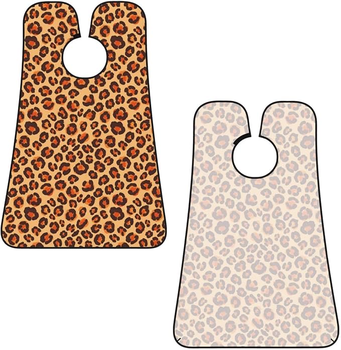 Adjustable Beard Catcher Apron, Animal Cheetah Leopard Print Shave Bib, Non-Stick Waterproof Grooming Bib, Shaving Essential for Men Dad Christmas