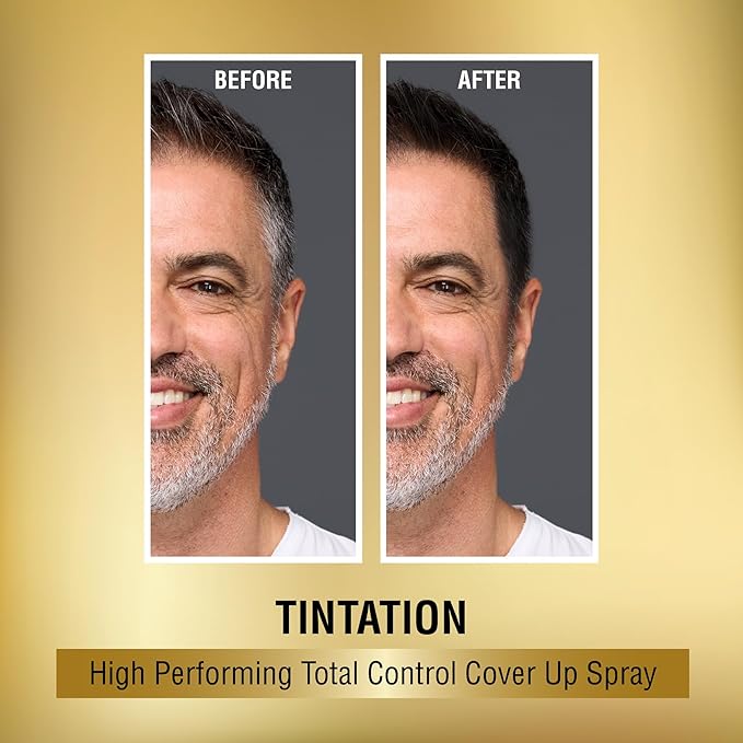 Red by Kiss Tintation Temporary Hair Color Spray, Instant Gray Root Touch Up Coverage, Water-Resistant & Smudge-Proof, Easy Wash Out, Barber & Hairline Touch-Up, Quick-Dry (Black, 2.82 oz)