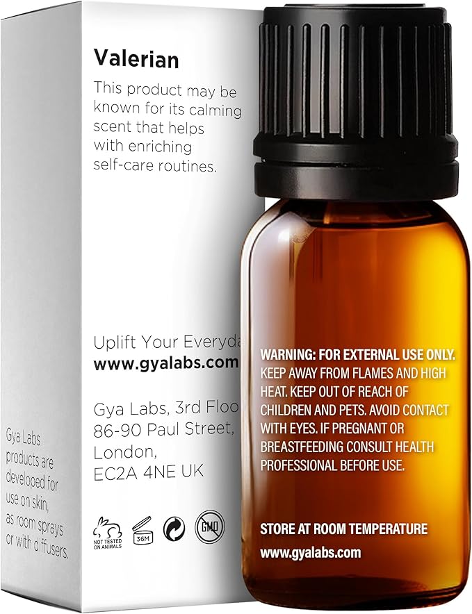Gya Labs Valerian Essential Oil - 0.17 Fl Oz - for Hair, Skin, Diffuser, Aromatherapy & DIY Candle Making Scent