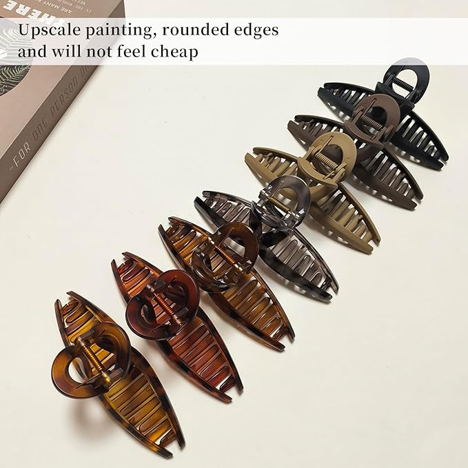 5 Inch Extra Large Hair Claw Clips, 13 cm No Slip XL Hair Clips for Thick Long Curly Hair, Big Claw Clips, 7 Pack