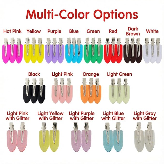 No Crease Hair Clips Makeup Pin Curl Clip Bulk 40Pcs Multicolor No Bend Dent Bang Creaseless Hair Clips for Makeup Application Bangs Hairpin Setting Pins Clip for Women Styling (Purple)