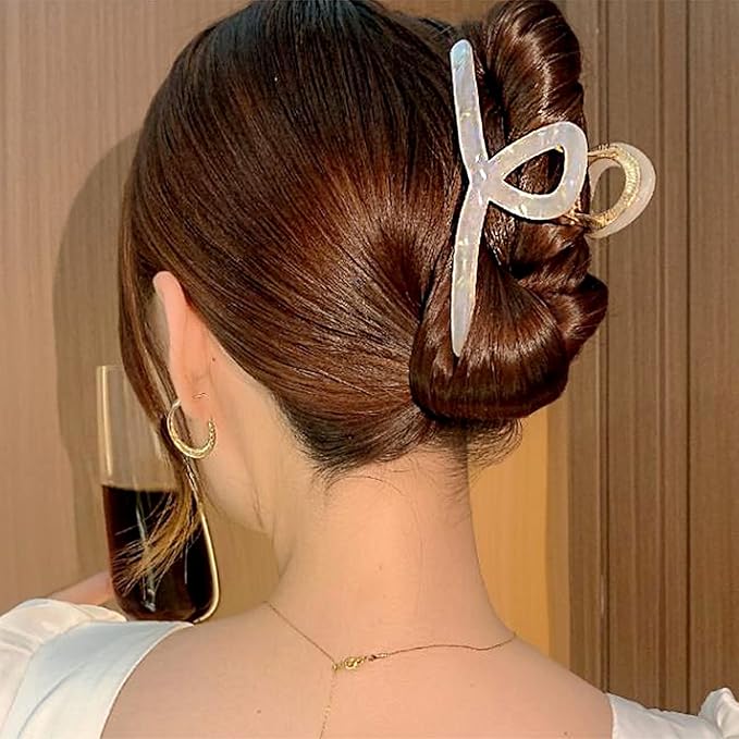 Big Butterfly Claw Hair Clips for Women - 4.5" Acetate & Metal Hair Accessories for Long, Thick Hair (3 Pcs)