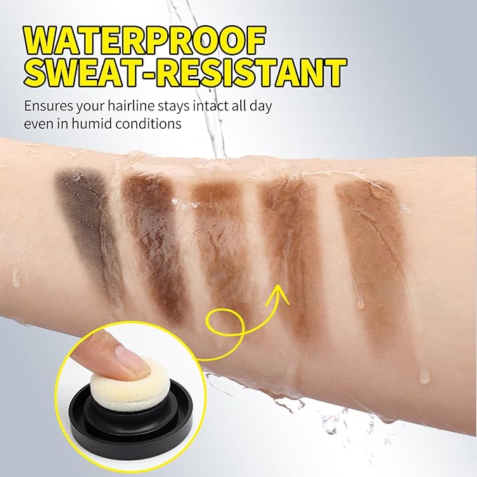 Sevich Hairline Powder 10g 2-Pack with Brush, Instantly Conceals Hair Loss & Thinning, 48H Waterproof Root Touch Up Powder, Natural Hair Shadow Toppers for Women & Men, 2 Box = 5 Boxes,Brown