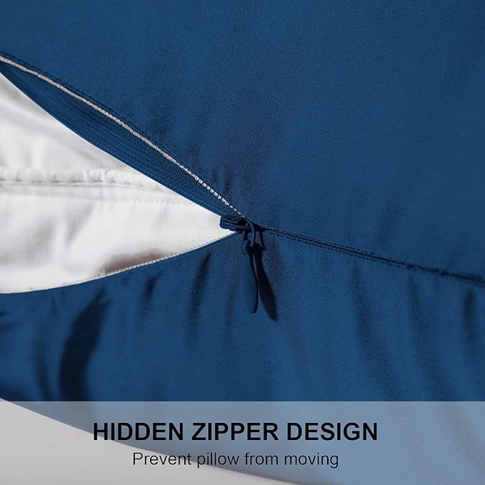 Mulberry Silk Pillowcase for Hair and Skin,Cooling Silk Pillow Case with Hidden Zipper,Allergen Proof Dual Sides Soft Breathable Smooth Silk Pillow Cover for Women (Gem Blue, Body)