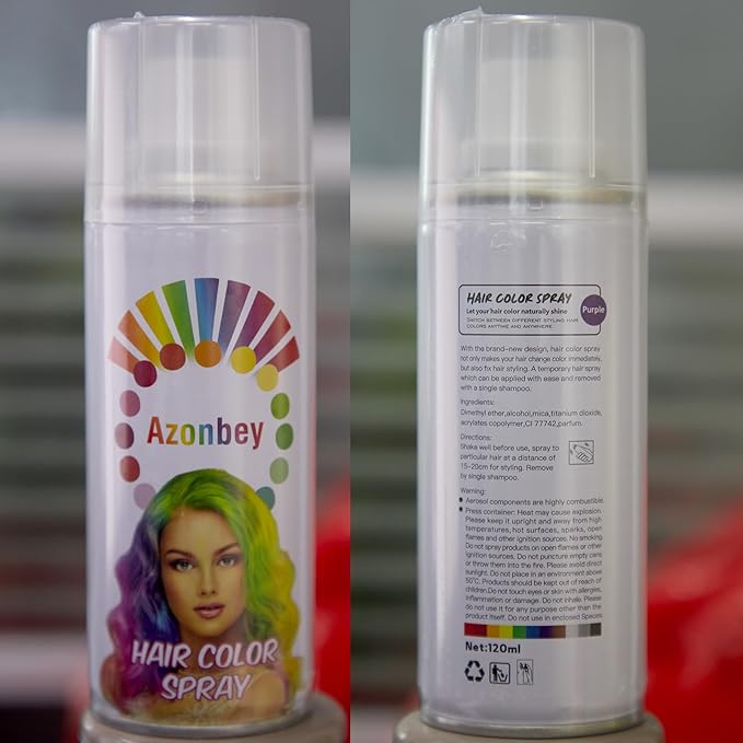 Temporary Natural Hair Color Spray, 1-Day Washable (Blue)