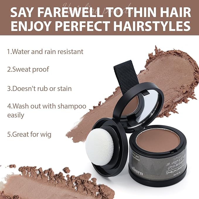 2 Pack Hairline Powder for Women and Men, Used to Root Touch Up Hair Color, Thinning and Gray Hair Coverage and Bald Spots Coverage, Auburn