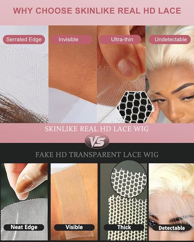 Real Hd 613 13x6 Lace Front Wig Human Hair Pre Plucked Bleached Knots 200% Density 0.10mm Ultra-Thin Invisible Lace Blonde Wig Human Hair Body Wave For Women 28 Inch