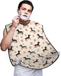 Men's Shaving Accessory Cartoon Dogs Skateboard Doxie Dachshund Weiner Dog Pet Dogs, Waterproof Beard Apron with Hair Catcher & Suction Cups