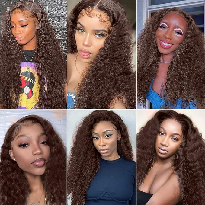 26 Inch Chocolate Brown Kinky Curly Bundles Color 4 Human Hair Bundles Niegmeag Unprocessed Brazilian Virgin Remy Hair Extensions 100g/Pc