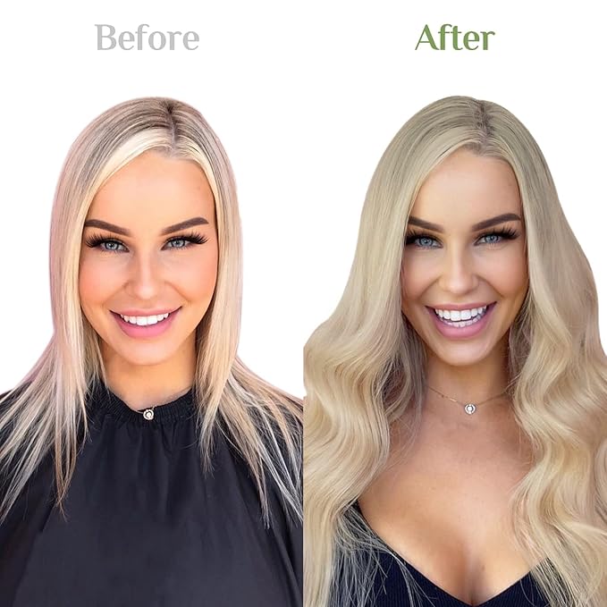 DOORES Hair Extensions Clip in Human Hair, 10pcs 155g 14 Inch Balayage Ash Blonde to Golden Blonde and Platinum Blonde Remy Clip in Human Hair Extensions Natural Straight Hair Extensions