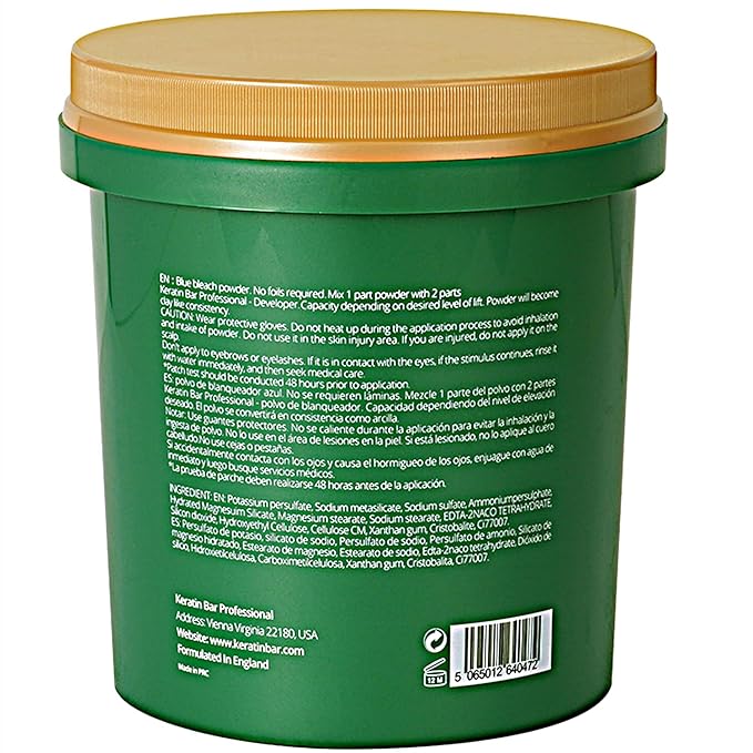 Professional Blue Bleaching Powder - Plex Technology - Lifts up to 9 Shades - Maximum Lifting Extra Strength Lightener Hair Highlights All Type & Highlighted Hair - Dust Free - 16.9 oz
